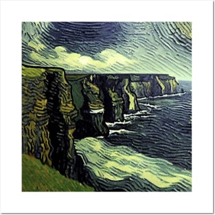 Cliffs of Moher, Ireland, in Van Gogh's style Posters and Art